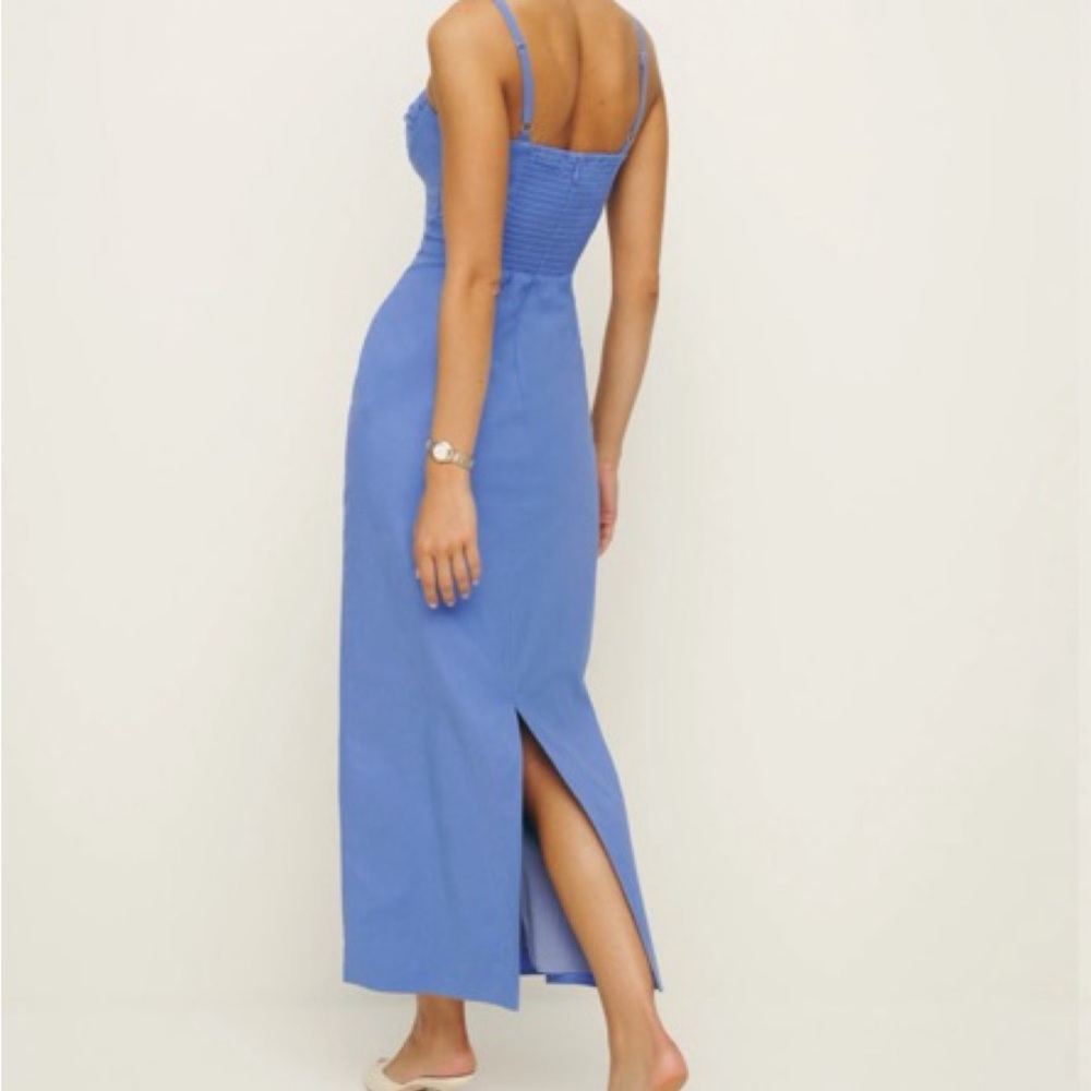 NWOT Reformation Stormi Bustier Midi / Maxi Dress in Dusk Light Blue - Picture 4 of 12